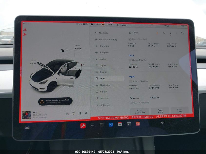 2021 TESLA MODEL Y LONG RANGE - 5YJYGAEE0MF158192