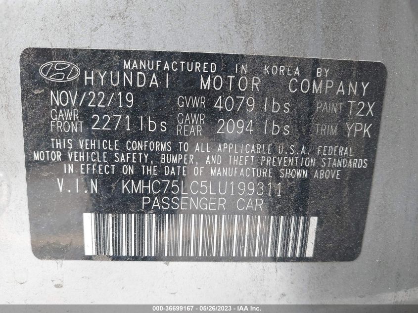 2020 HYUNDAI IONIQ HYBRID SE - KMHC75LC5LU199311