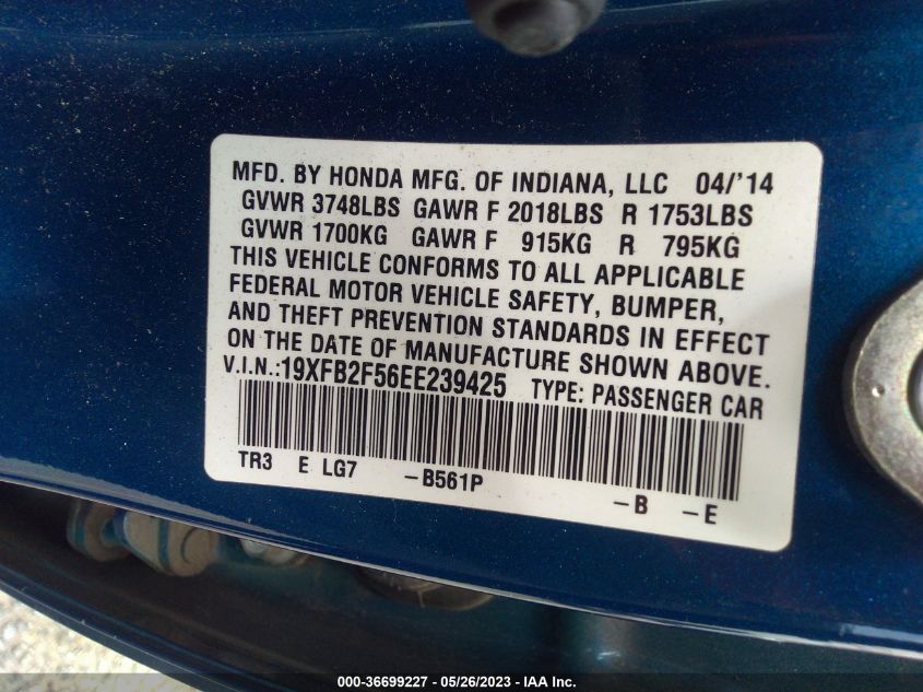 2014 HONDA CIVIC SEDAN LX - 19XFB2F56EE239425