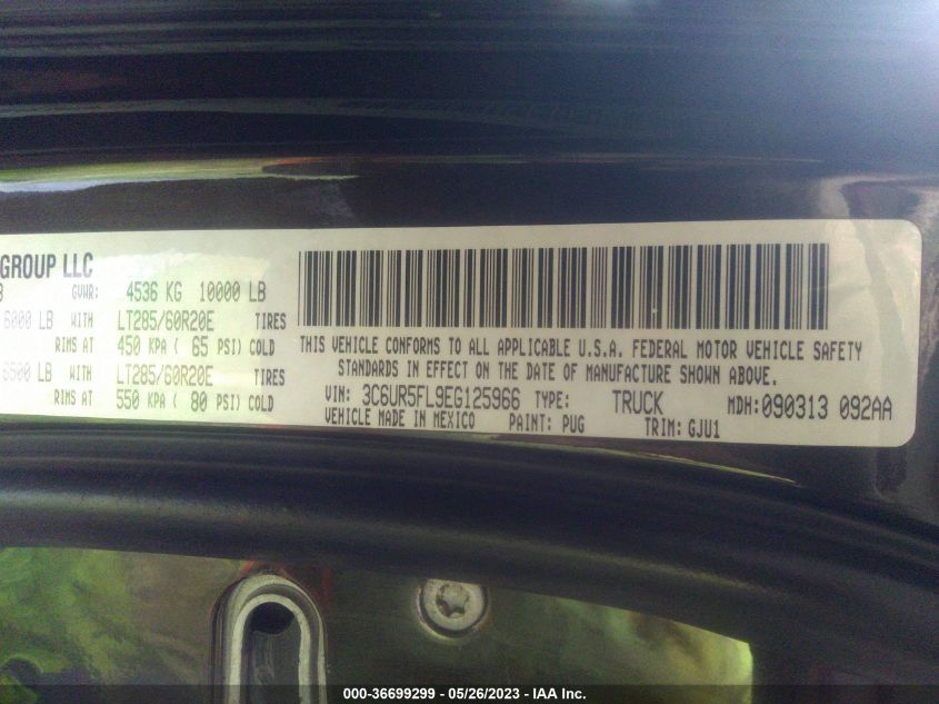 2014 RAM 2500 LARAMIE - 3C6UR5FL9EG125966