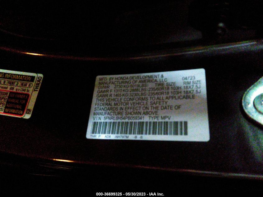 2023 HONDA ODYSSEY EX - 5FNRL6H54PB059341