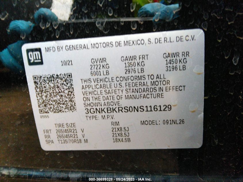 2022 CHEVROLET BLAZER RS - 3GNKBKRS0NS116129