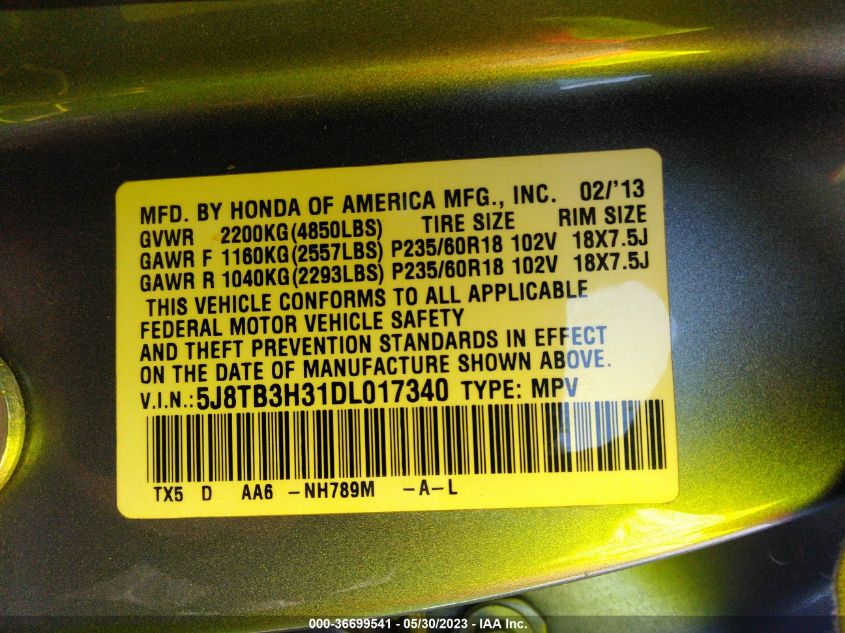 2013 ACURA RDX - 5J8TB3H31DL017340