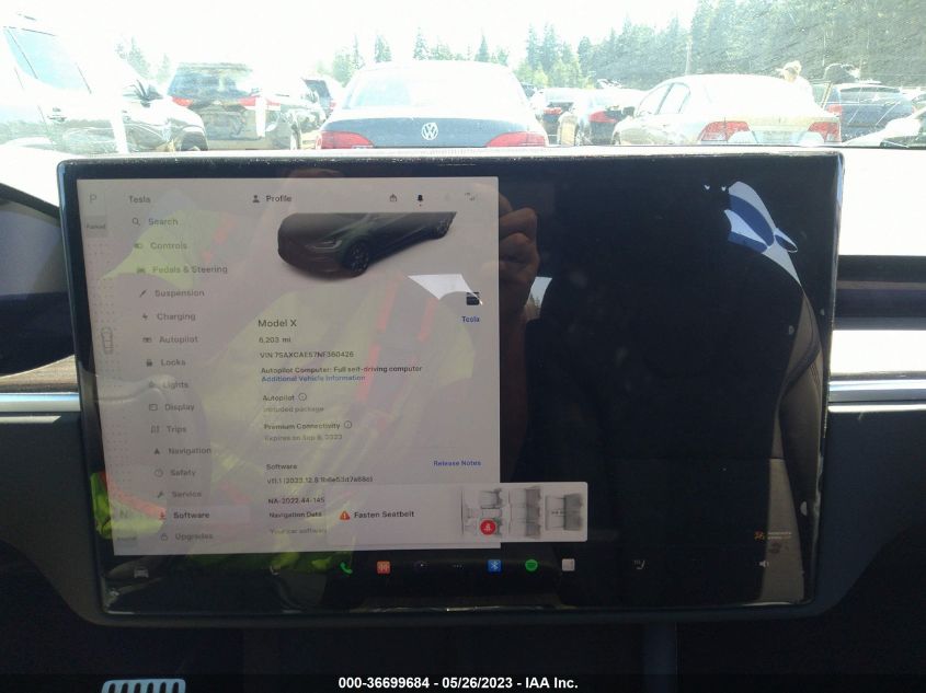 2022 TESLA MODEL X - 7SAXCAE57NF360426