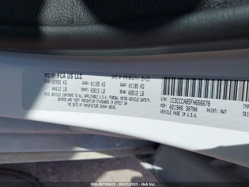 2015 CHRYSLER 200 LIMITED - 1C3CCCAB5FN666678