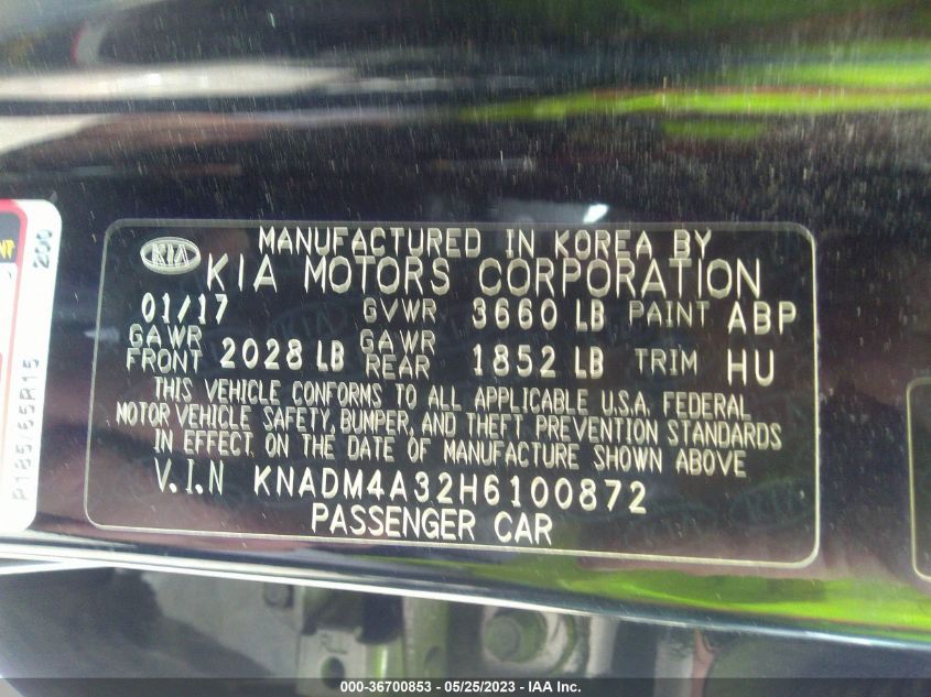 2017 KIA RIO LX - KNADM4A32H6100872