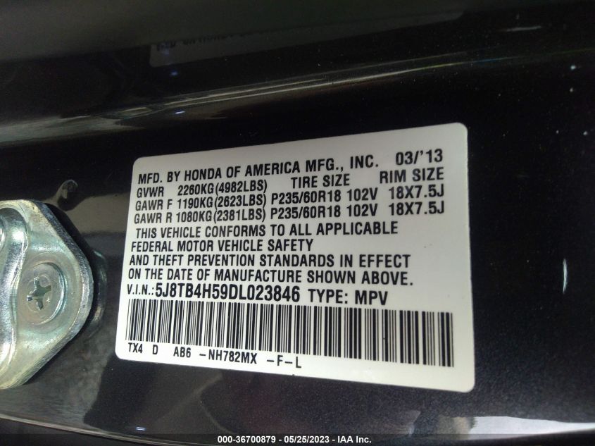 2013 ACURA RDX TECH PKG - 5J8TB4H59DL023846