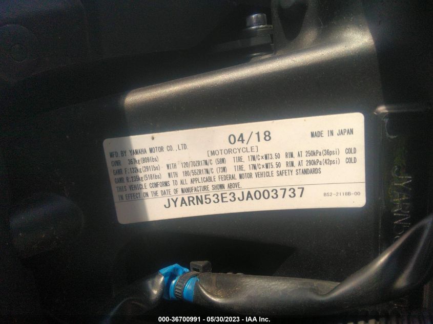 2018 YAMAHA MT09 - JYARN53E3JA003737