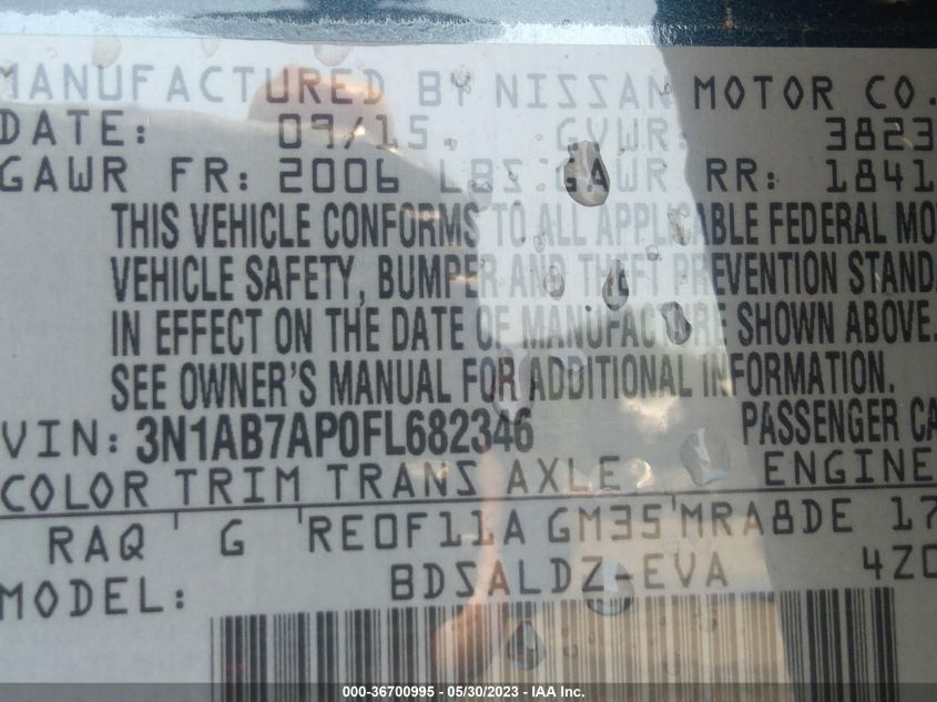 2015 NISSAN SENTRA SV - 3N1AB7AP0FL682346