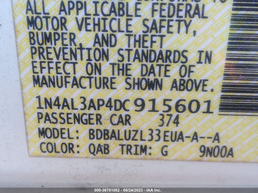 2013 NISSAN ALTIMA 2.5 SV - 1N4AL3AP4DC915601