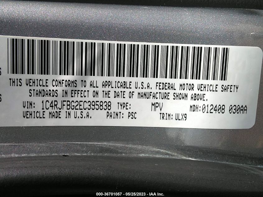 2014 JEEP GRAND CHEROKEE LIMITED - 1C4RJFBG2EC395838