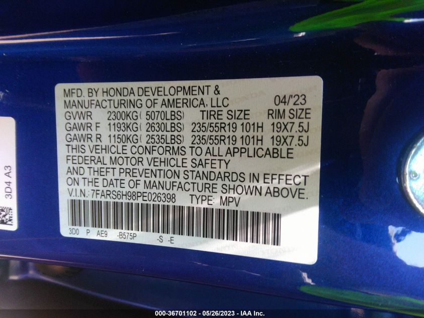 2023 HONDA CR-V HYBRID SPORT TOURING - 7FARS6H98PE026398