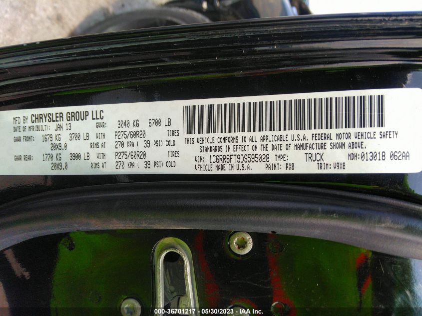 2013 RAM 1500 EXPRESS - 1C6RR6FT9DS595028