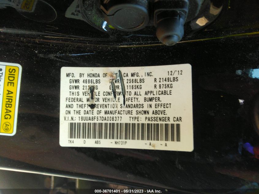 2013 ACURA TL TECH - 19UUA8F57DA006377
