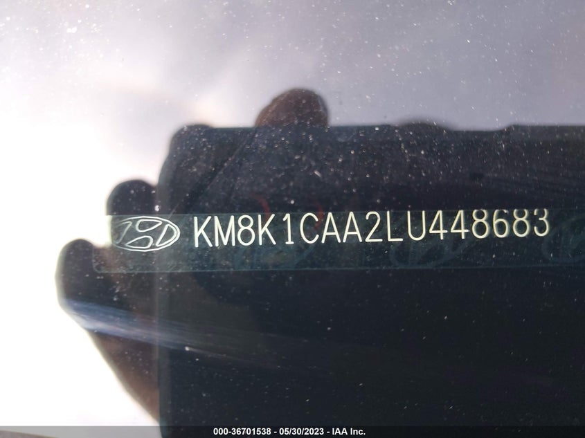 VIN KM8K1CAA2LU448683 2020 HYUNDAI KONA SE