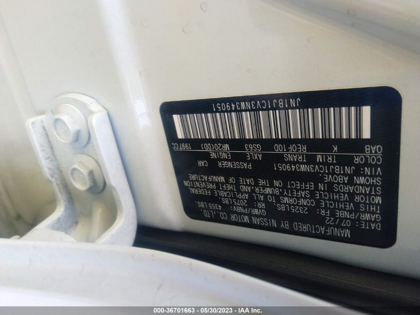 2022 NISSAN ROGUE SPORT SL - JN1BJ1CV3NW349051