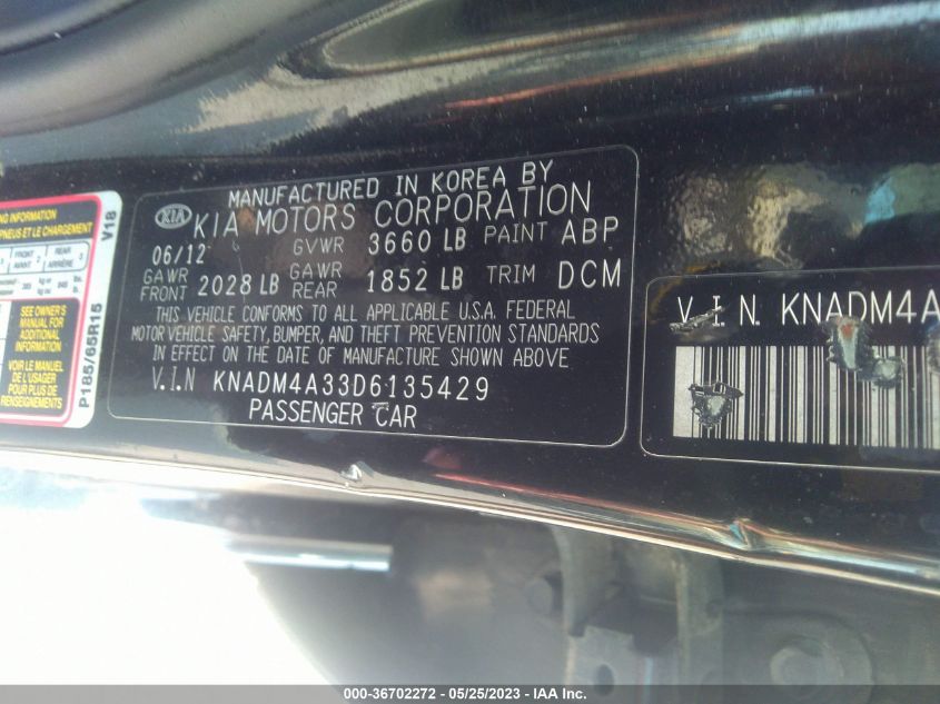2013 KIA RIO LX - KNADM4A33D6135429
