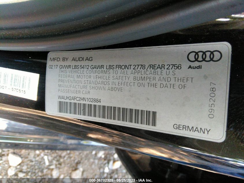2017 AUDI A6 PRESTIGE - WAUH2AFC2HN102884