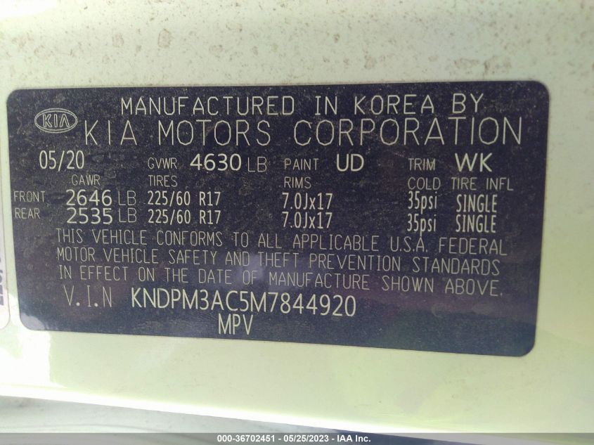 2021 KIA SPORTAGE LX - KNDPM3AC5M7844920