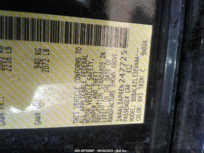 2014 NISSAN ALTIMA 2.5 S - 1N4AL3AP4EN247725