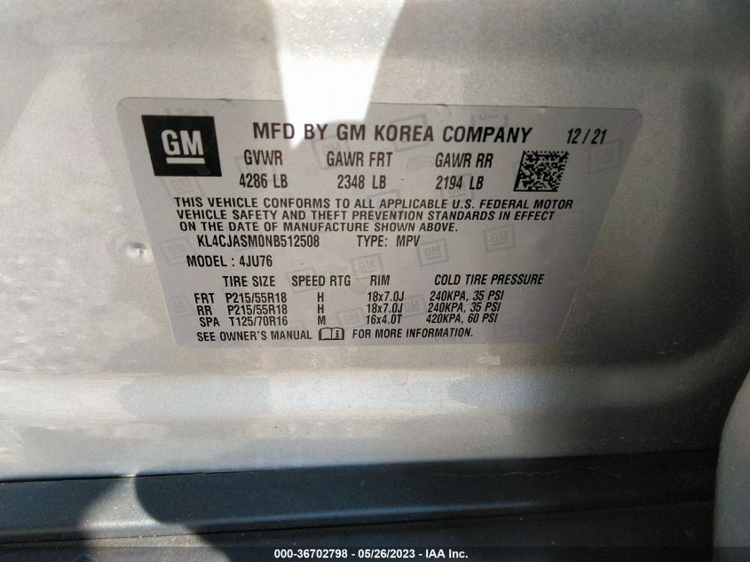 2022 BUICK ENCORE PREFERRED - KL4CJASM0NB512508