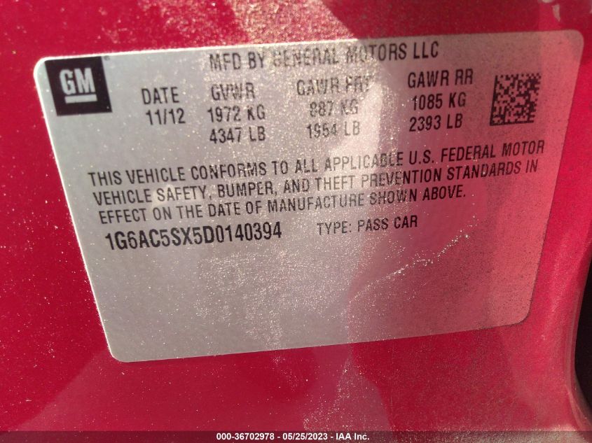 2013 CADILLAC ATS PERFORMANCE - 1G6AC5SX5D0140394
