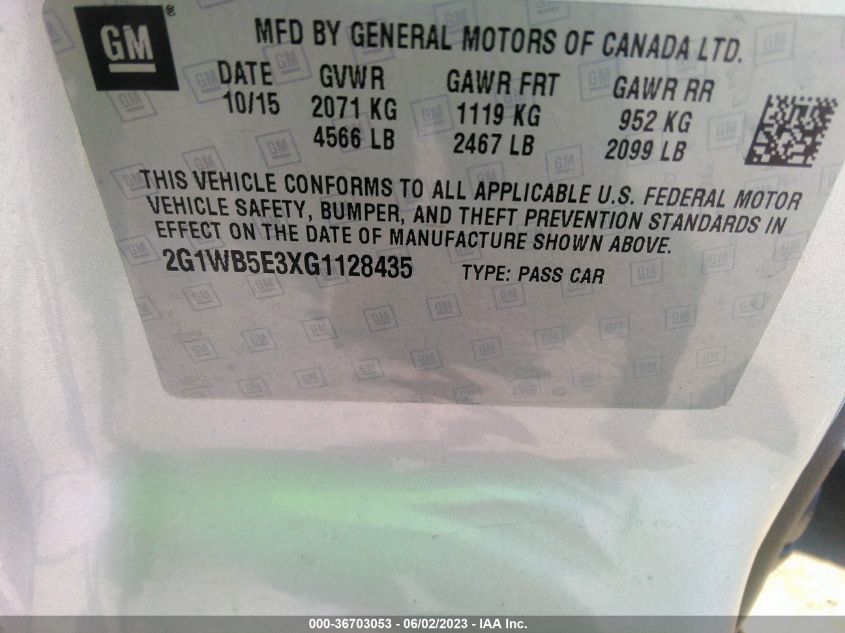 2016 CHEVROLET IMPALA LIMITED LT - 2G1WB5E3XG1128435
