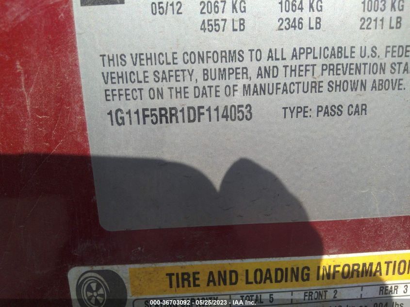2013 CHEVROLET MALIBU ECO - 1G11F5RR1DF114053