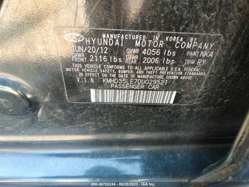 2013 HYUNDAI ELANTRA GT - KMHD35LE7DU029521