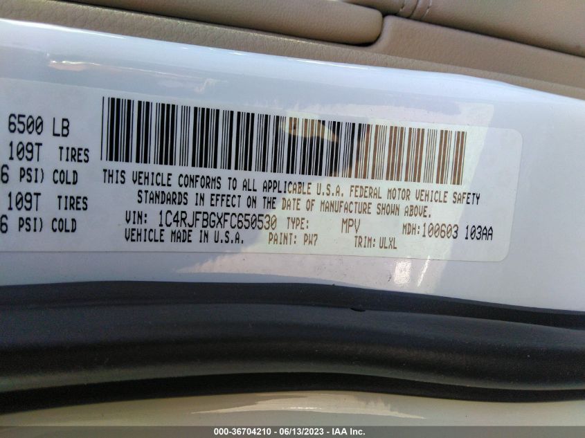 2015 JEEP GRAND CHEROKEE LIMITED - 1C4RJFBGXFC650530