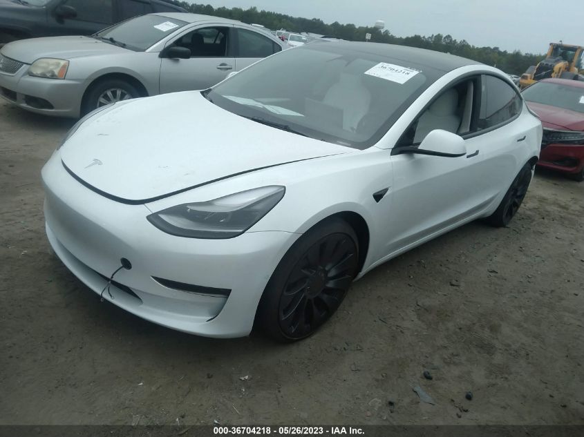 2022 TESLA MODEL 3 PERFORMANCE - 5YJ3E1EC4NF275175