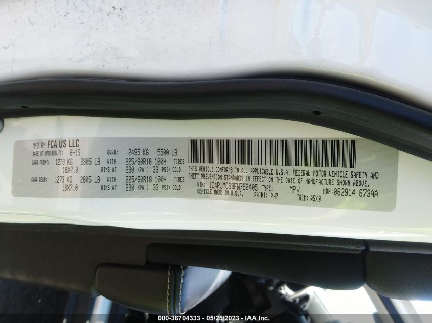 2015 JEEP CHEROKEE LATITUDE ALTITUDE - 1C4PJMCS8FW792405