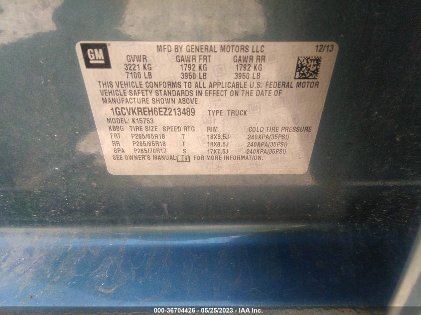 2014 CHEVROLET SILVERADO 1500 LT - 1GCVKREH6EZ213489