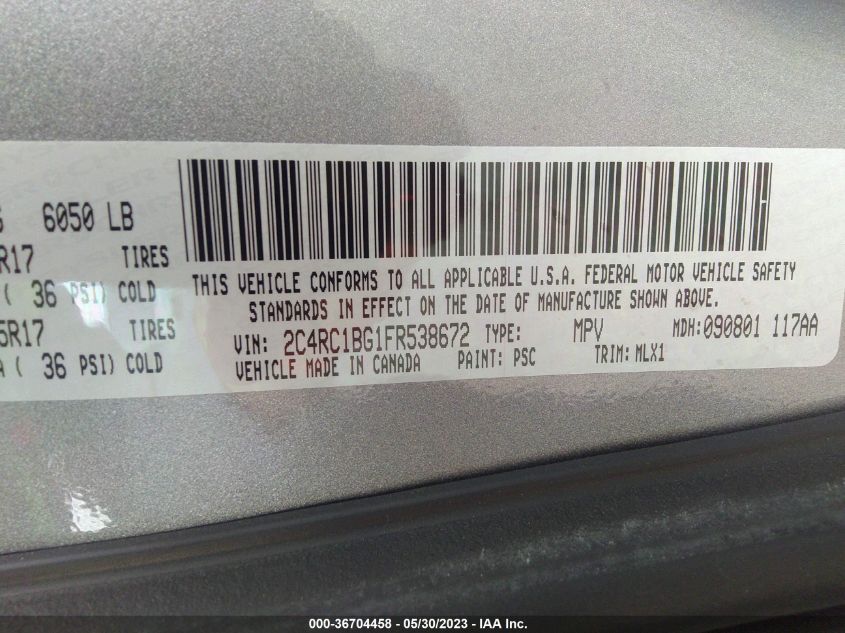 2015 CHRYSLER TOWN & COUNTRY TOURING - 2C4RC1BG1FR538672