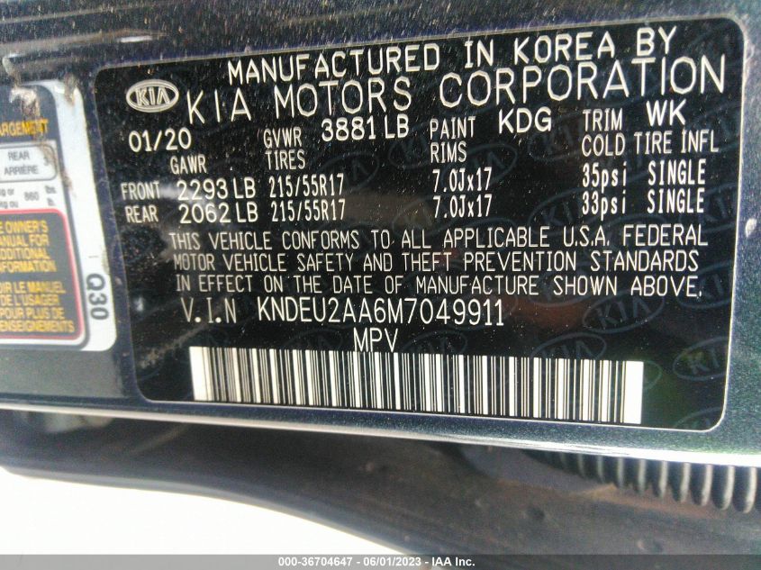 2021 KIA SELTOS S - KNDEU2AA6M7049911