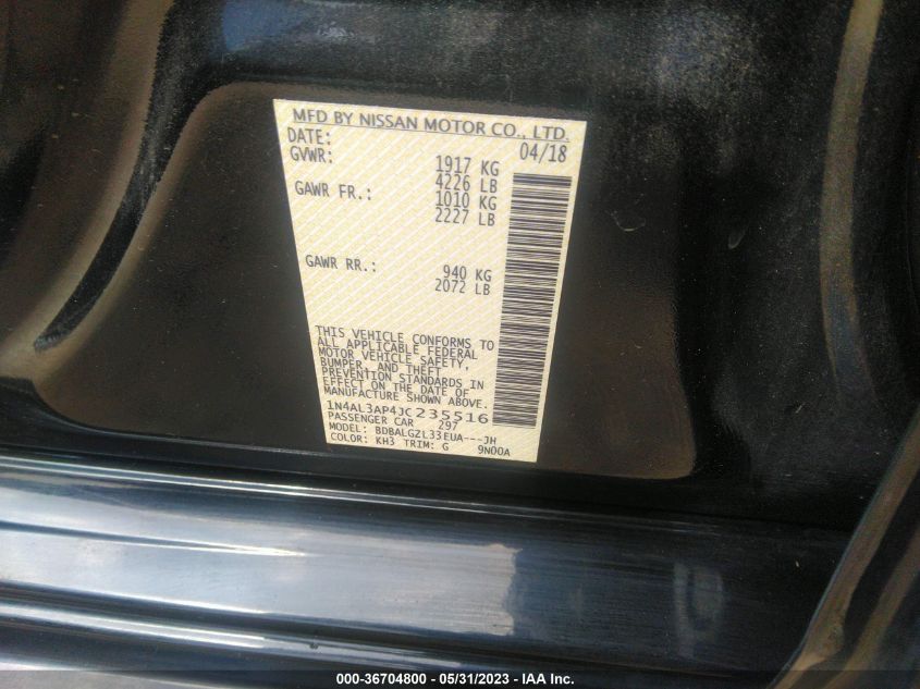 2018 NISSAN ALTIMA 2.5 S - 1N4AL3AP4JC235516