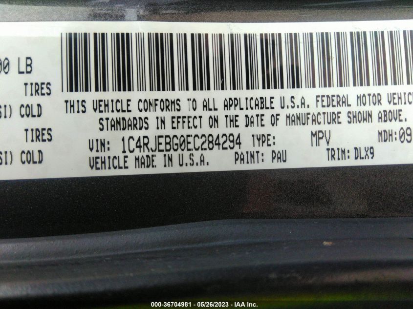 2014 JEEP GRAND CHEROKEE LIMITED - 1C4RJEBG0EC284294