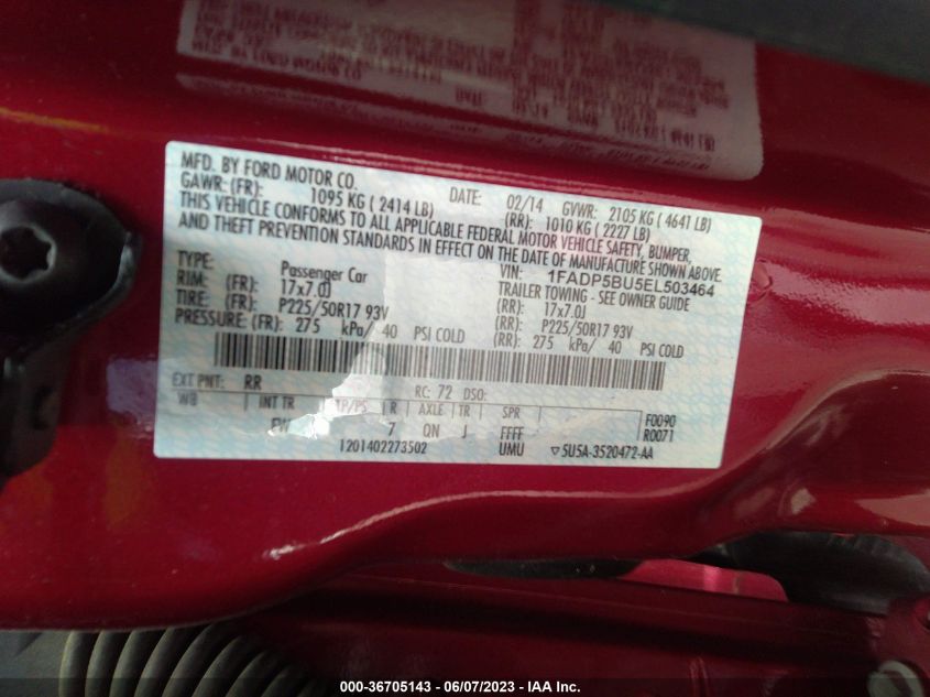 2014 FORD C-MAX HYBRID SEL - 1FADP5BU5EL503464