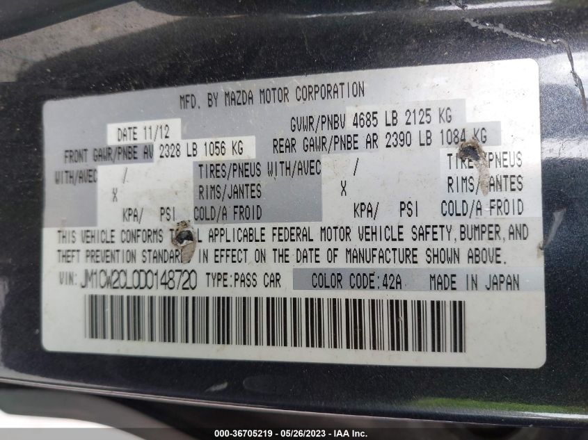 2013 MAZDA MAZDA5 TOURING - JM1CW2CL0D0148720