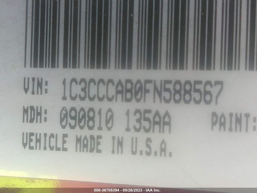 2015 CHRYSLER 200 LIMITED - 1C3CCCAB0FN588567