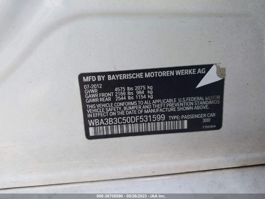 2013 BMW 3 SERIES 328I XDRIVE - WBA3B3C50DF531599