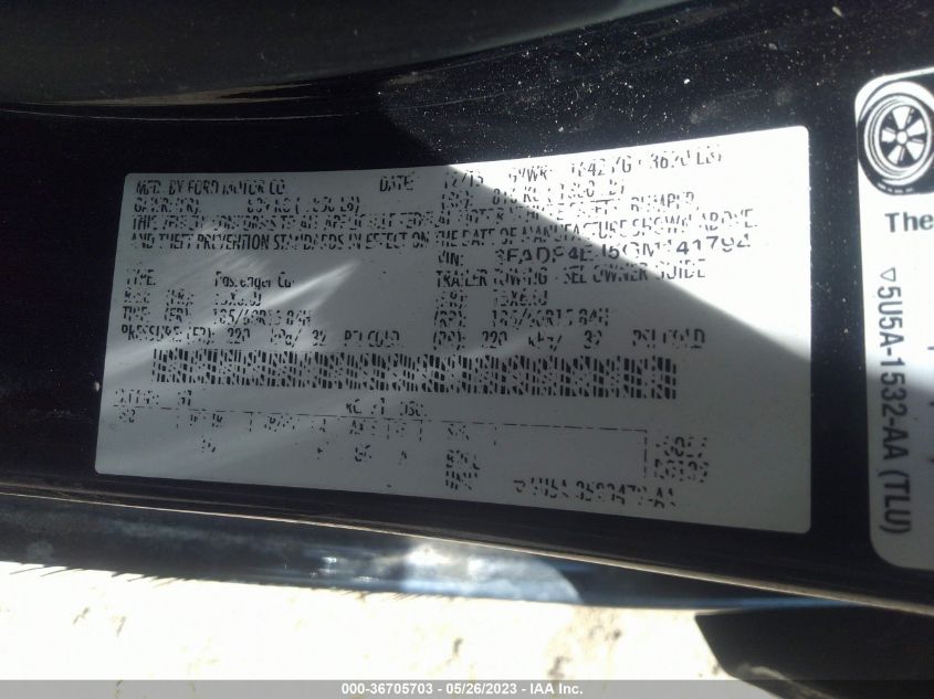 2016 FORD FIESTA SE - 3FADP4EJ5GM141794
