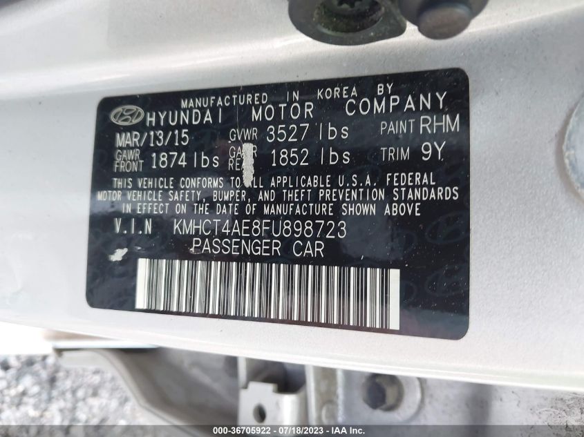 2015 HYUNDAI ACCENT GLS - KMHCT4AE8FU898723