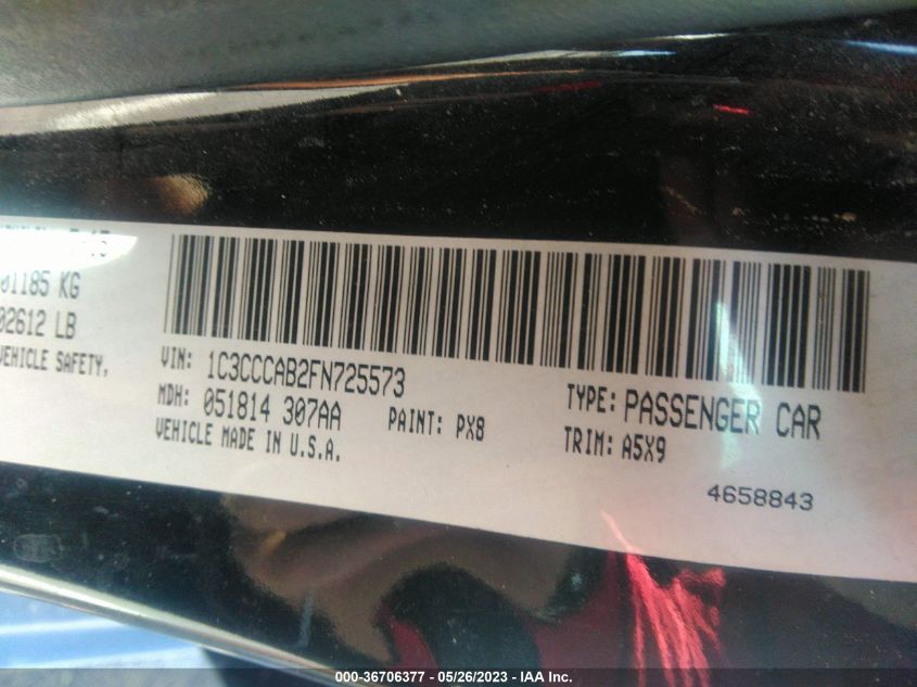 2015 CHRYSLER 200 LIMITED - 1C3CCCAB2FN725573
