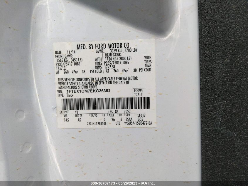 2014 FORD F-150 XL/STX/XLT - 1FTEX1CM7EKG36352