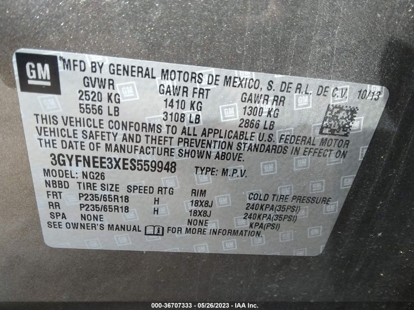 2014 CADILLAC SRX LUXURY COLLECTION - 3GYFNEE3XES559948