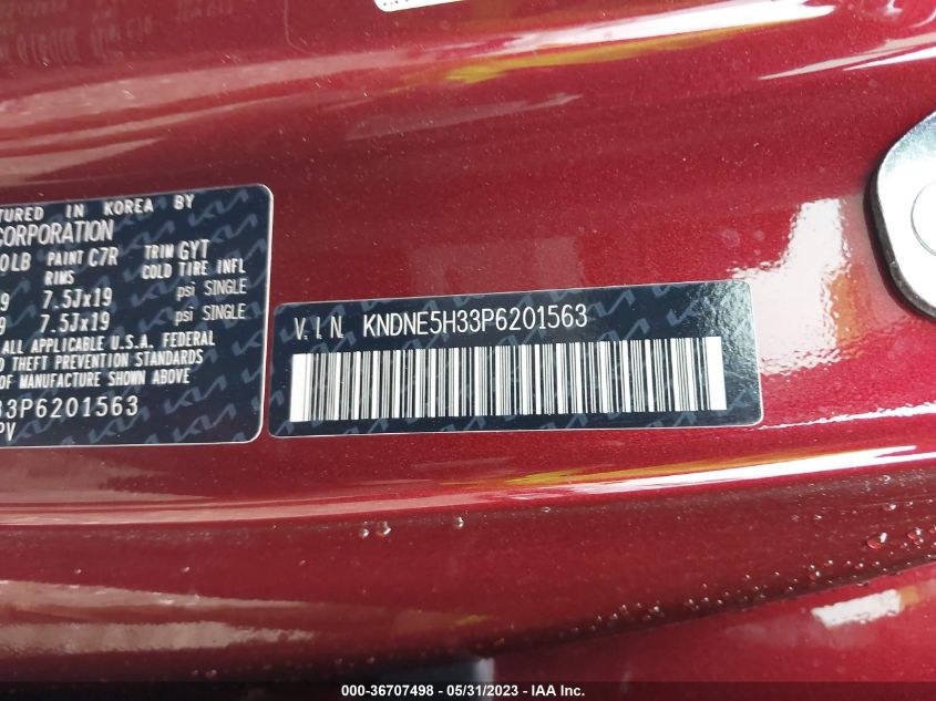 2023 KIA CARNIVAL SX KNDNE5H33P6201563