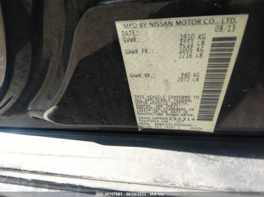 2014 NISSAN ALTIMA 2.5 SV - 1N4AL3AP6EN212314