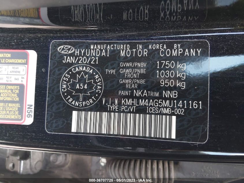 2021 HYUNDAI ELANTRA PREFERRED - KMHLM4AG5MU141161