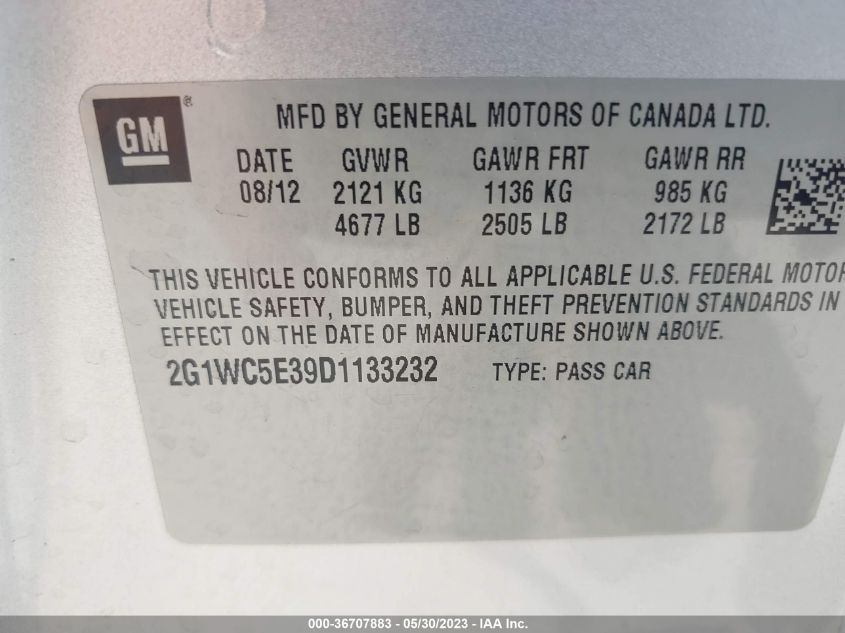 2013 CHEVROLET IMPALA LTZ - 2G1WC5E39D1133232